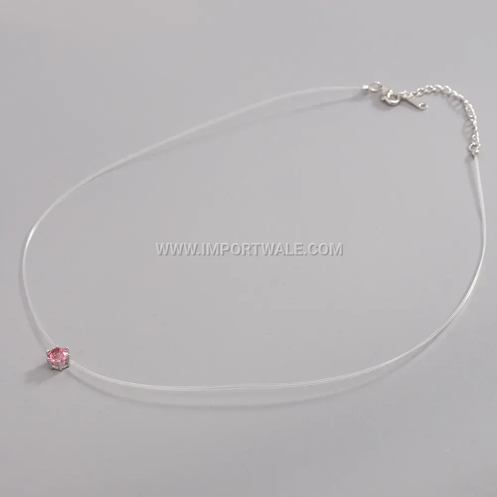 Minimalist Alloy Fishing Line Choker with Crystal Star Pendant