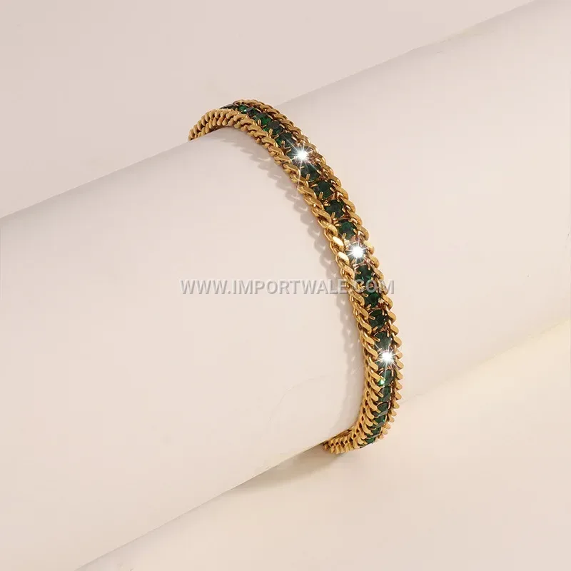 Three Layer Zircon Encrusted Titanium Steel Butterfly Bangle