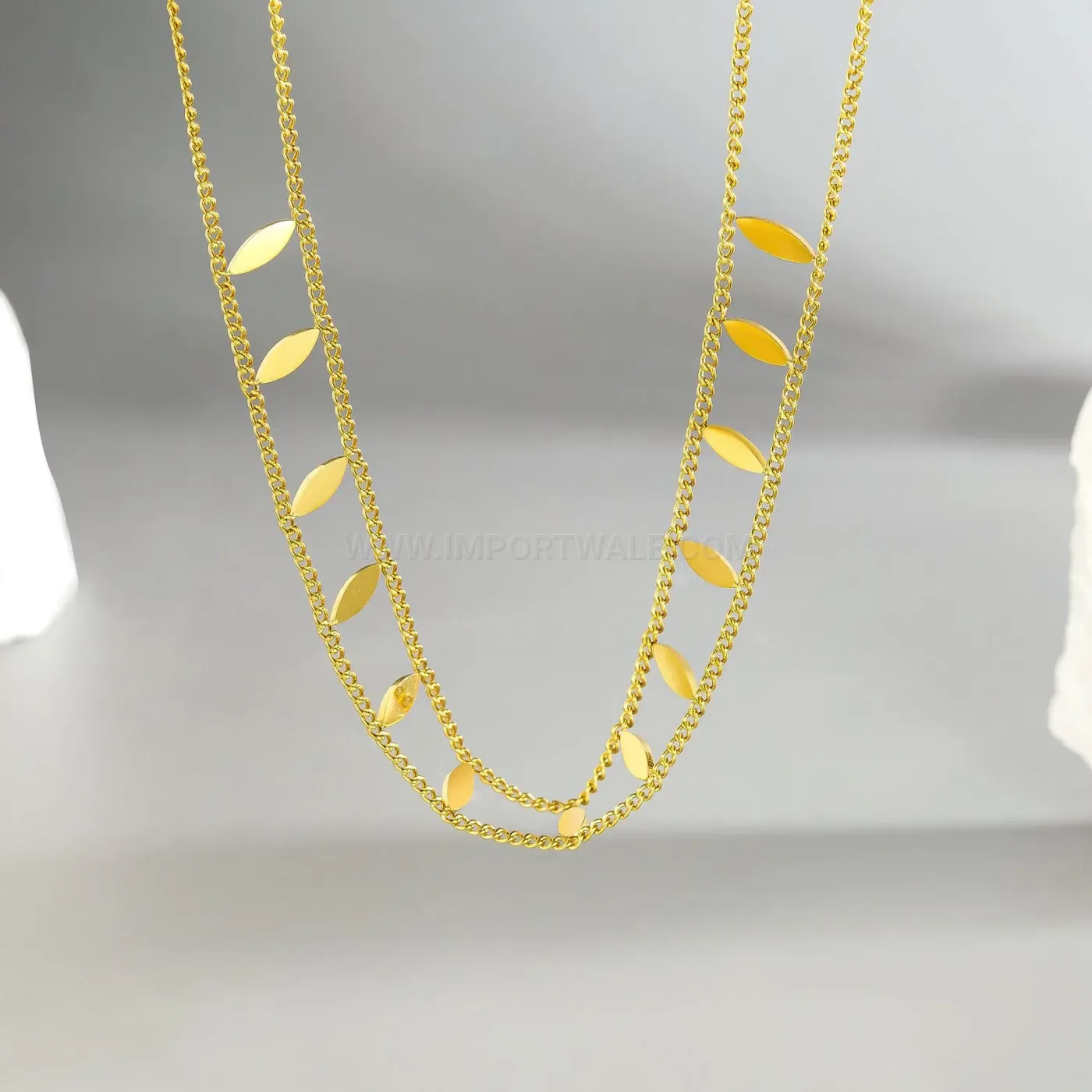 Designer Layered Titanium Steel Rhombus Pendant Choker Necklace