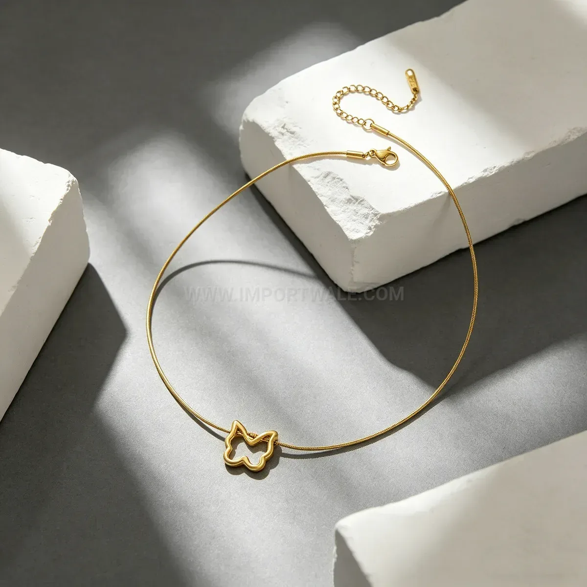 Elegant Delicate Cutout Butterfly Titanium Steel Pendant Necklace