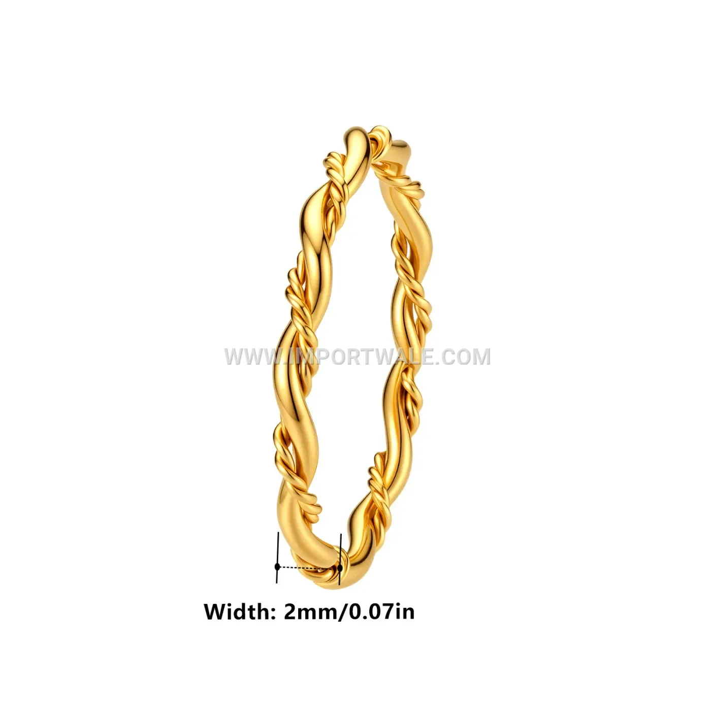 Slender Twisted Braided Stainless Steel Band Ring