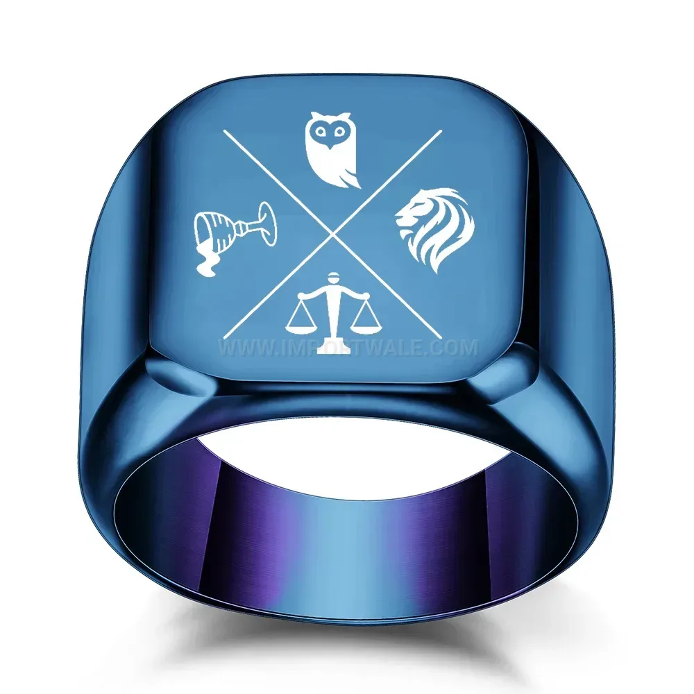 Bold Laser Engraved Minimalist Animal Motif Stainless Steel Band Ring