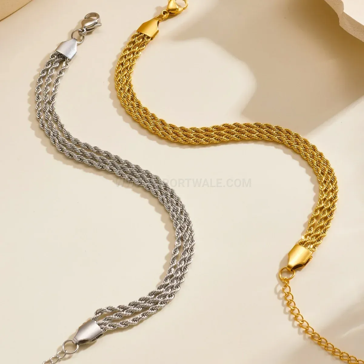 Twisted Rope Chain Stainless Steel Minimalist Bracelet