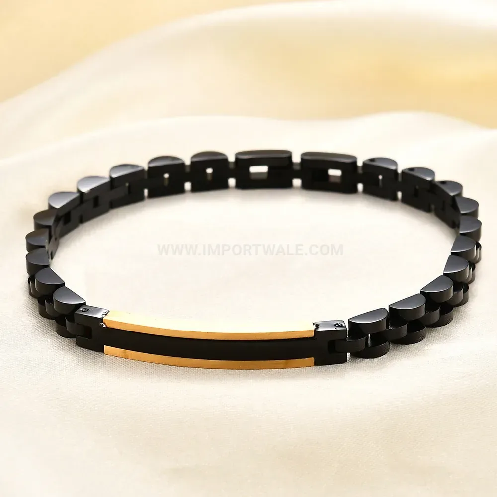 Sleek 6mm Curved Plate Stainless Steel Watch Strap Bracelet