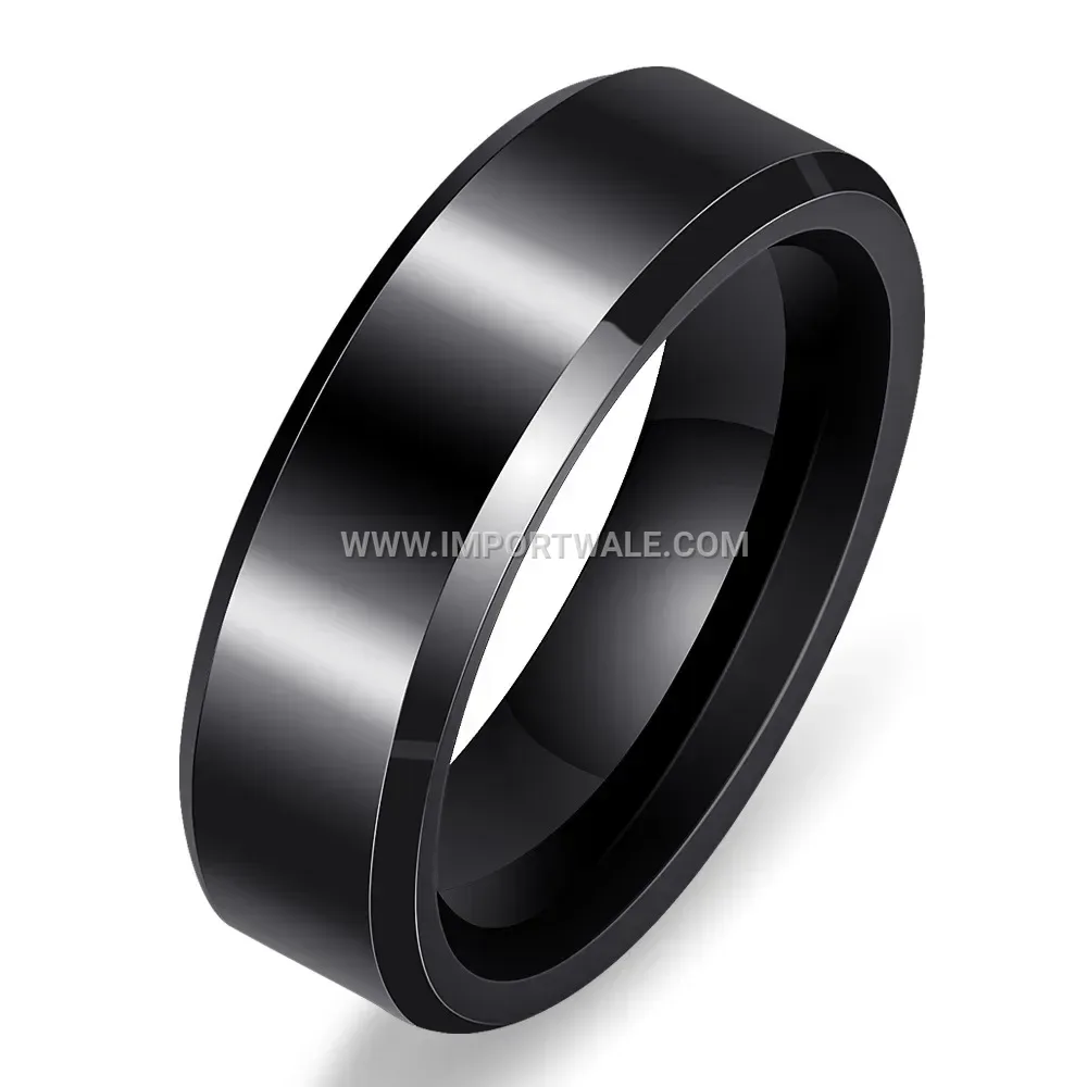 Smooth Polished 6mm Classic Ceramic Band Ring