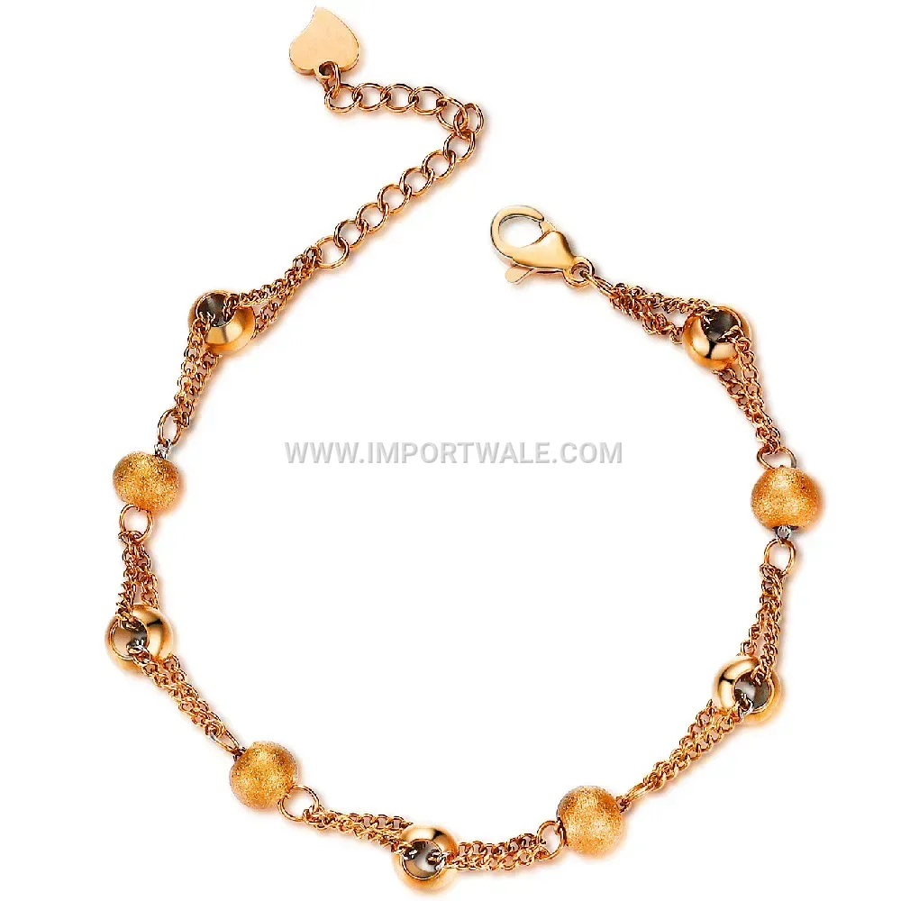 Frosted Stainless Steel Bead Adjustable Minimalist Bracelet