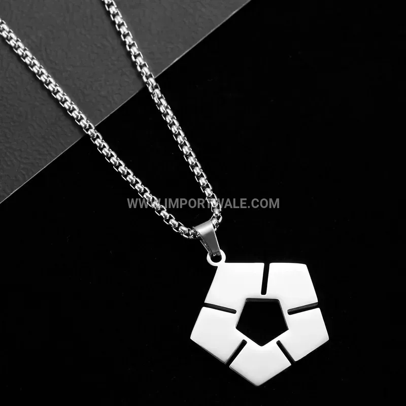 Stainless Steel Flag Cross Pendant Pearl Necklace