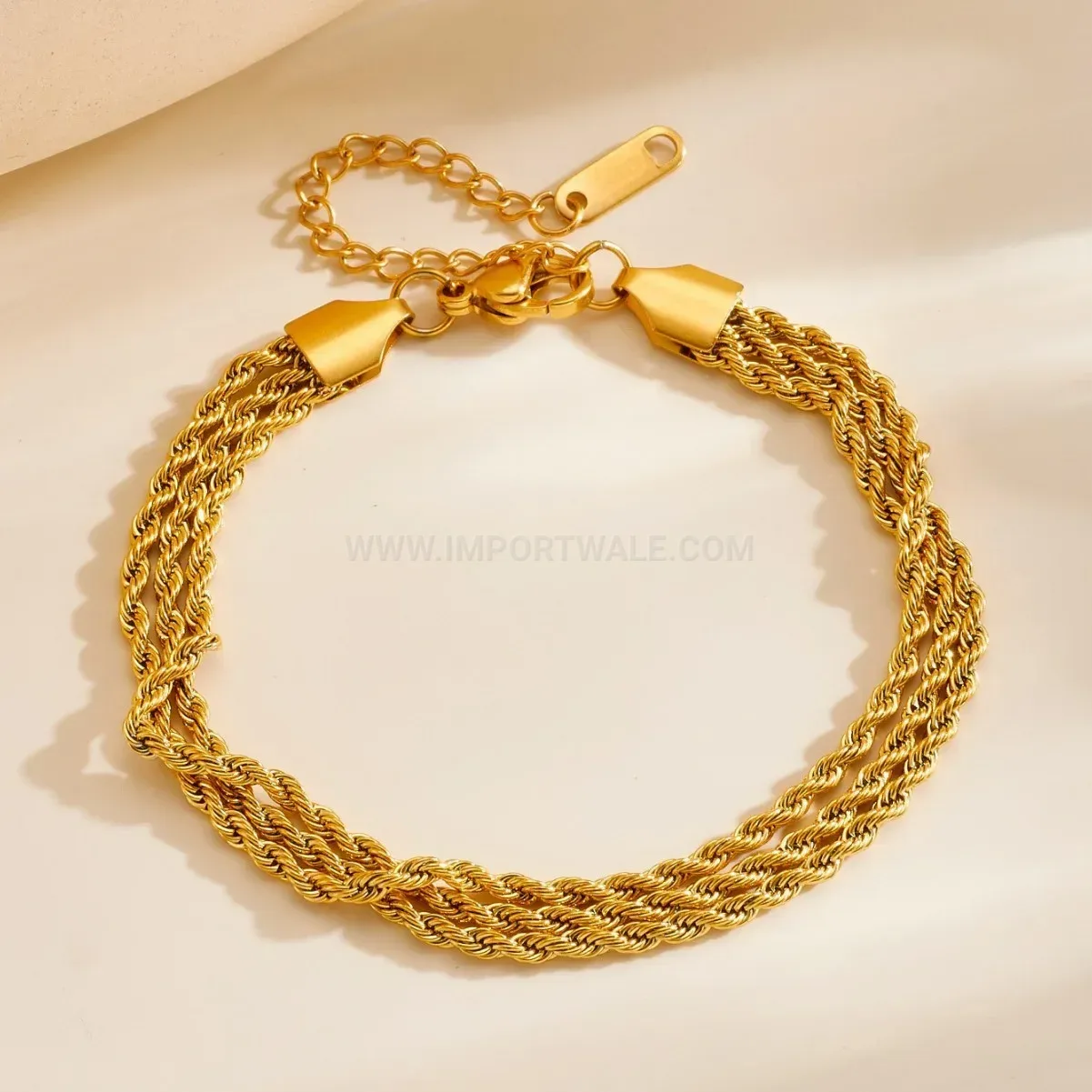 Twisted Rope Chain Stainless Steel Minimalist Bracelet