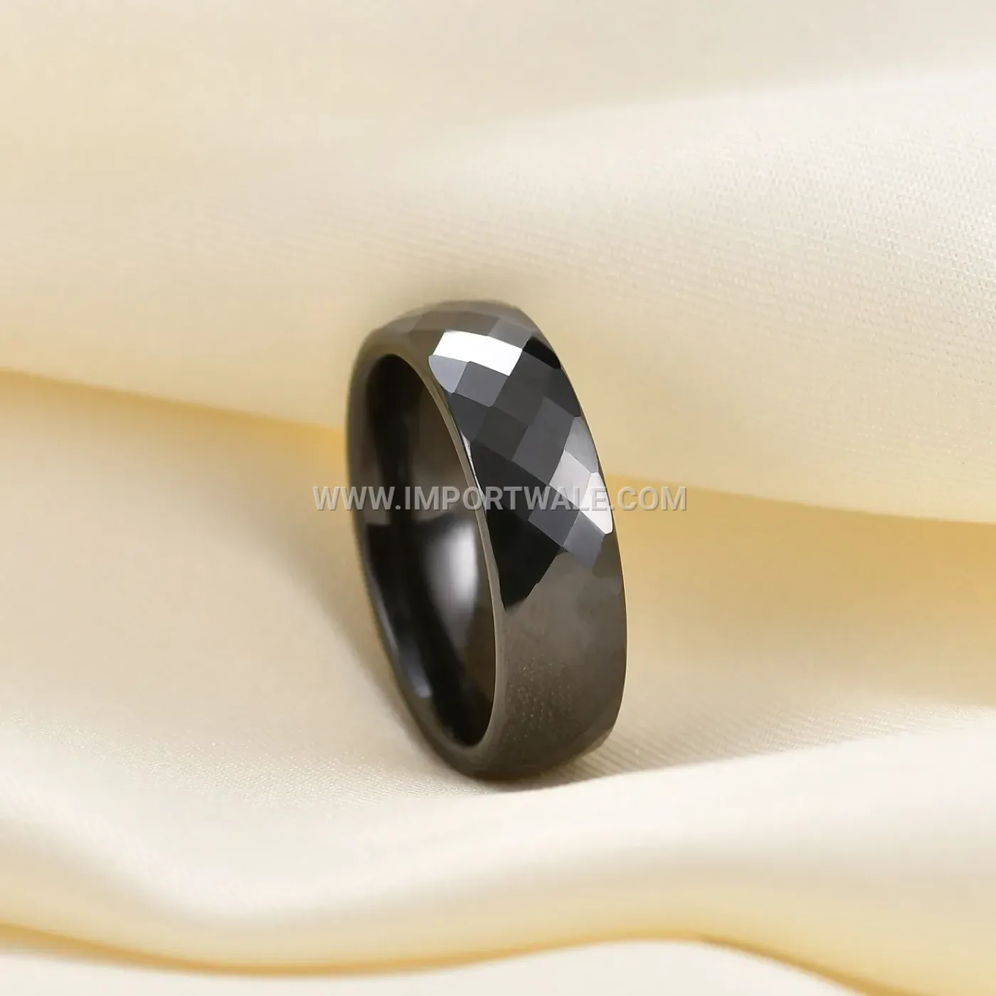 Faceted Minimalist Ceramic Band Ring