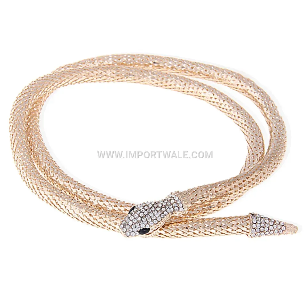 Pave Crystal Snake Choker Necklace with Magnetic Clasp