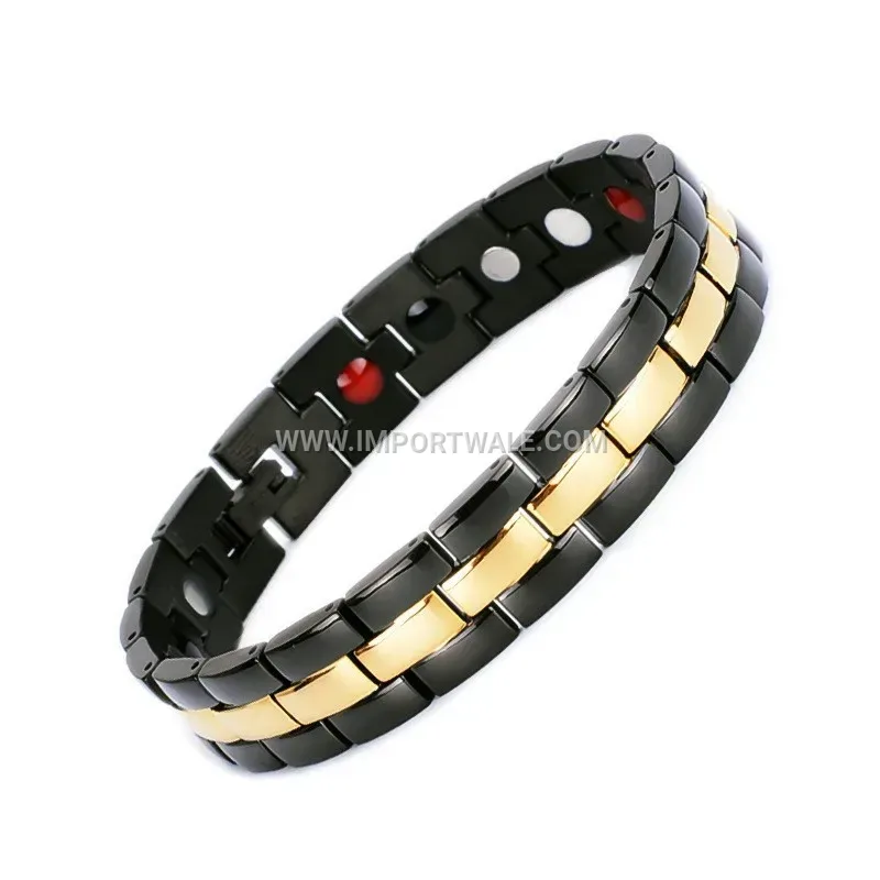 Sleek Geometric Titanium Steel Magnetic Bracelet for Men