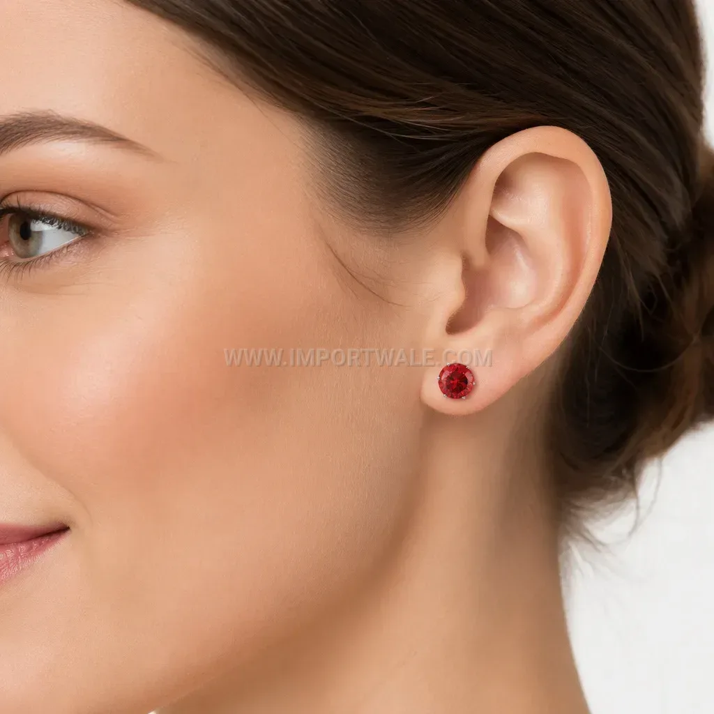 Minimalist Stainless Steel Cubic Zirconia Stud Earrings
