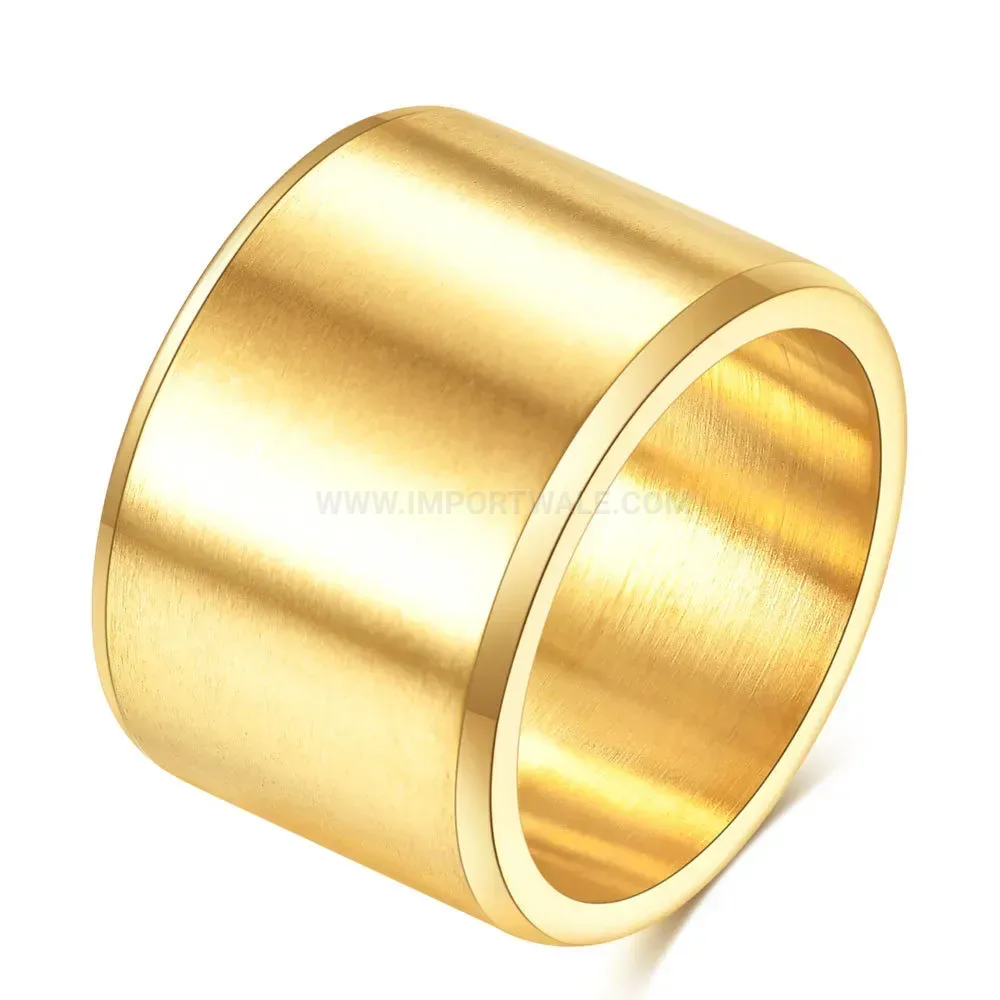Elegant Brushed Matte Flat Top Stainless Steel Band Ring