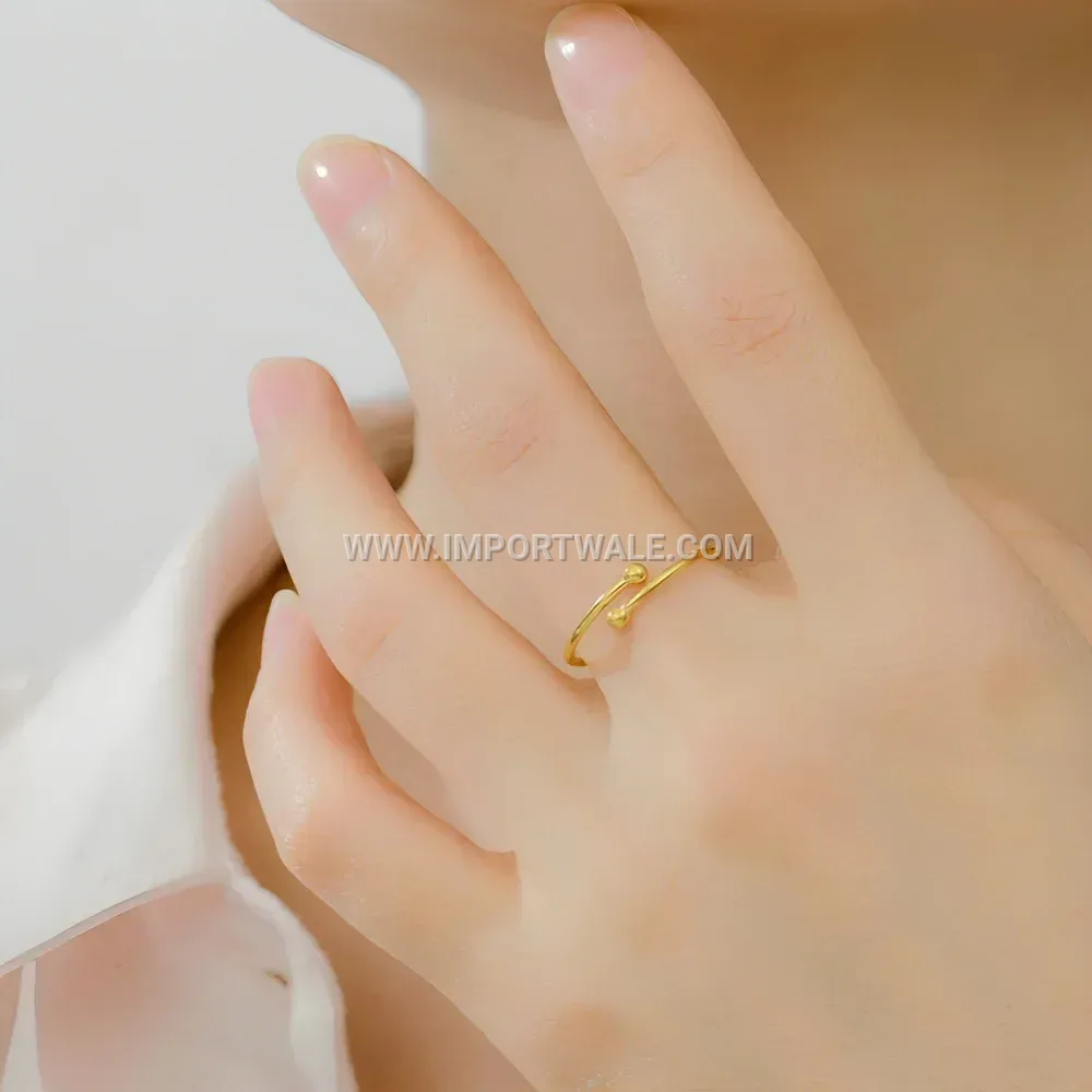 Open Adjustable 18K Gold Plated Stainless Steel Band