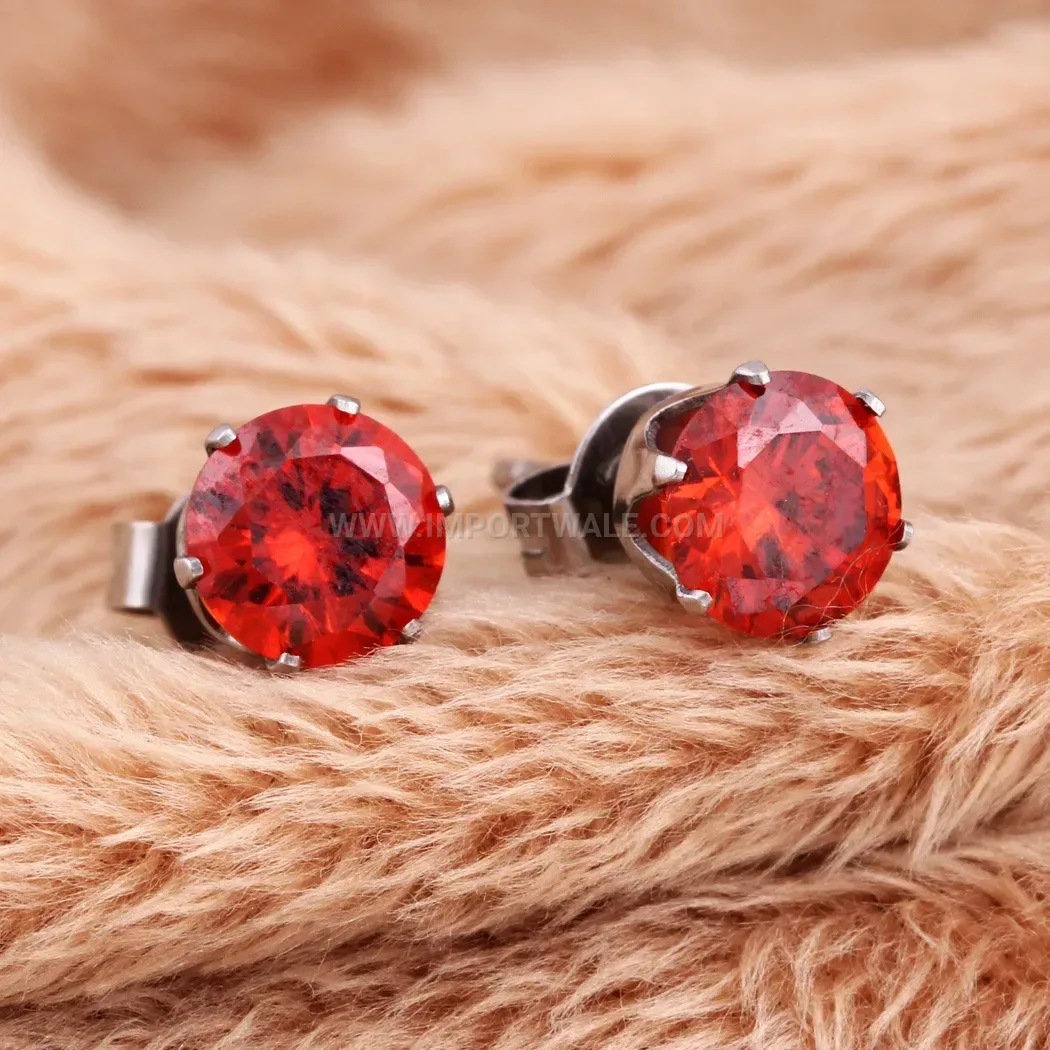 Minimalist Stainless Steel Cubic Zirconia Stud Earrings