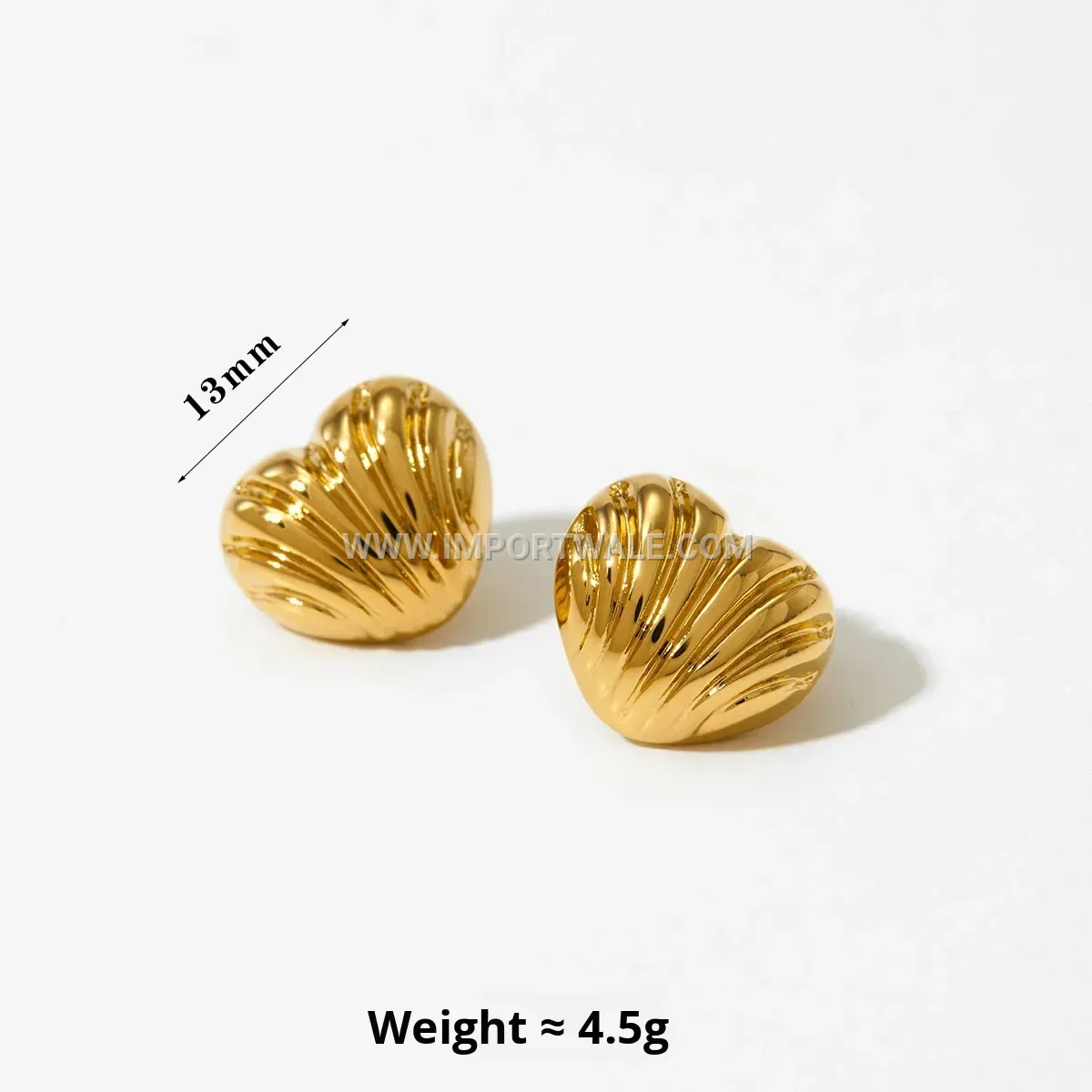 Floral Patterned 18K Gold Plated Stainless Steel Stud Earrings