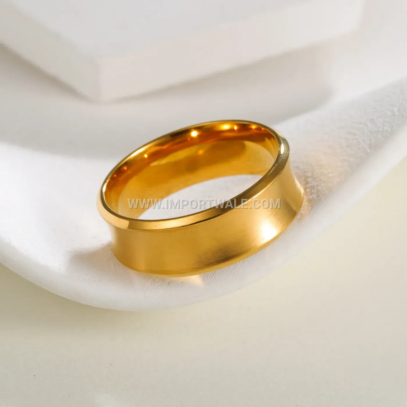 U-Groove Cut Accent 8mm Stainless Steel Band Ring