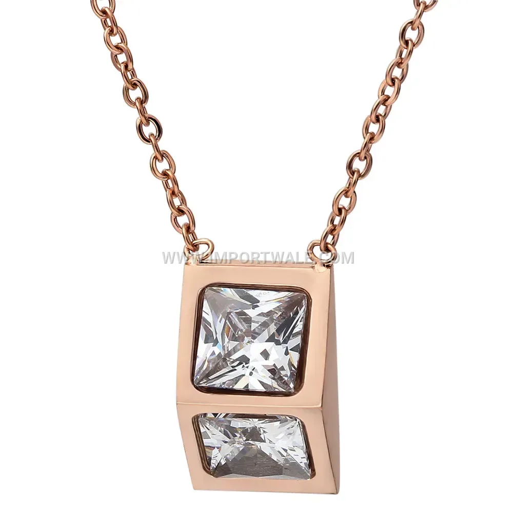 Minimalist Rose Gold Triangular Stainless Steel Clavicle Necklace