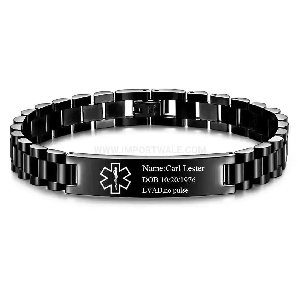 Men's Geometric Stainless Steel Watch Band Bangle Bracelet
