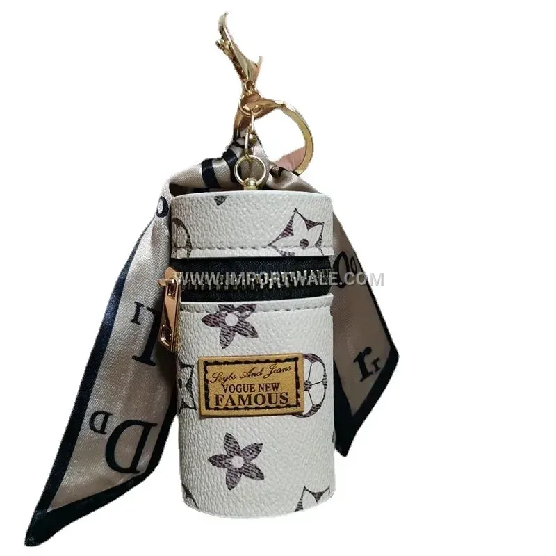 Retro Bucket Pouch Bag Charm Keychain Accent