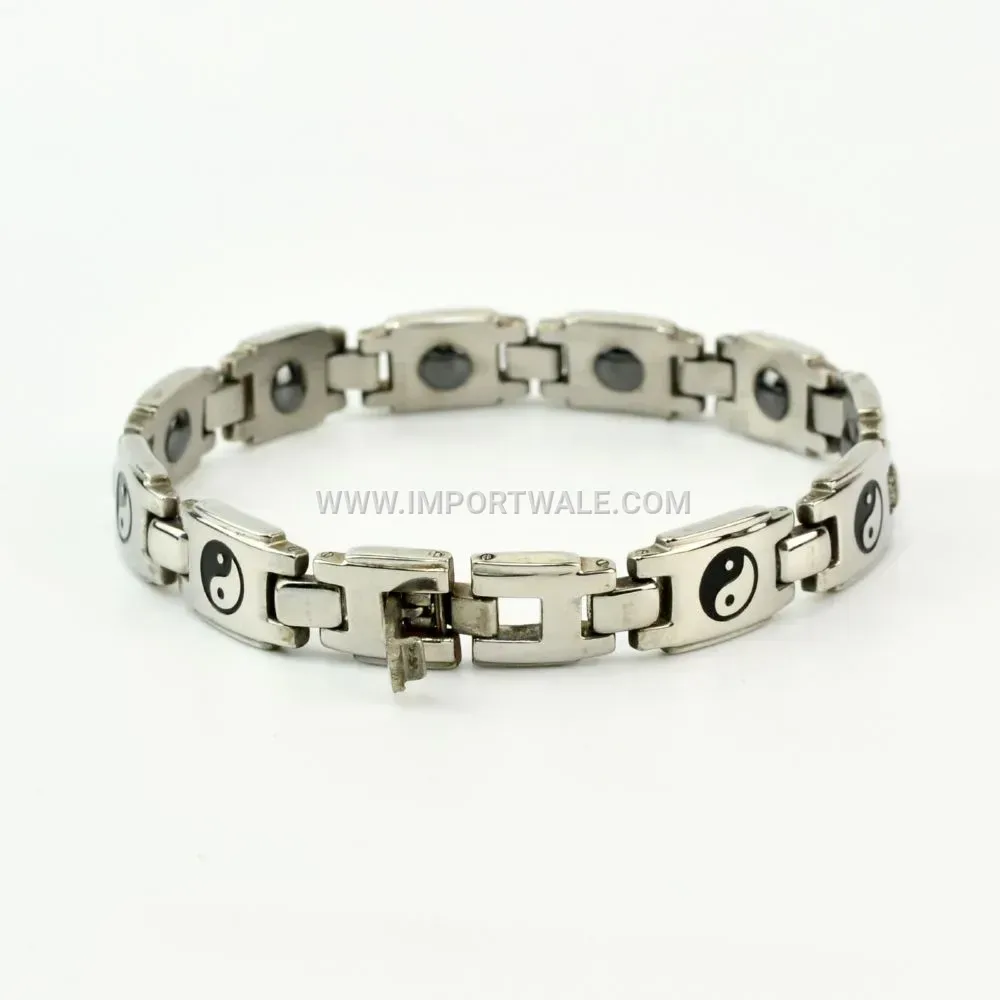 Bagua Motif Titanium Steel Magnetic Charm Bracelet
