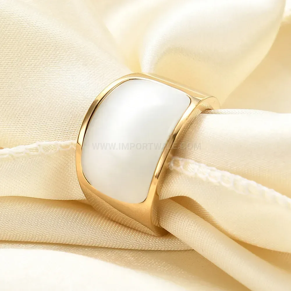 Classic Cat Eye Gemstone Inset Stainless Steel Statement Ring