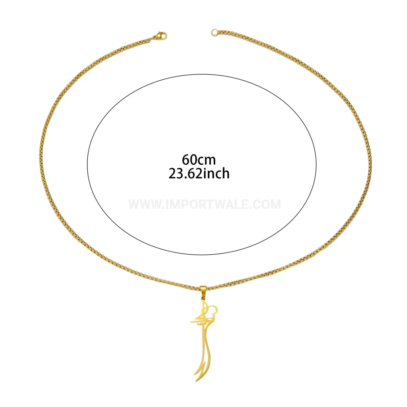 Elegant Minimalist Stainless Steel Scimitar Sword Pendant Necklace