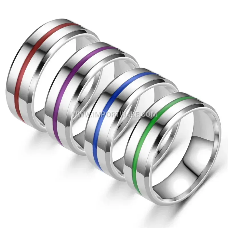 Unisex Stainless Steel Band with Natural Stone Setting
