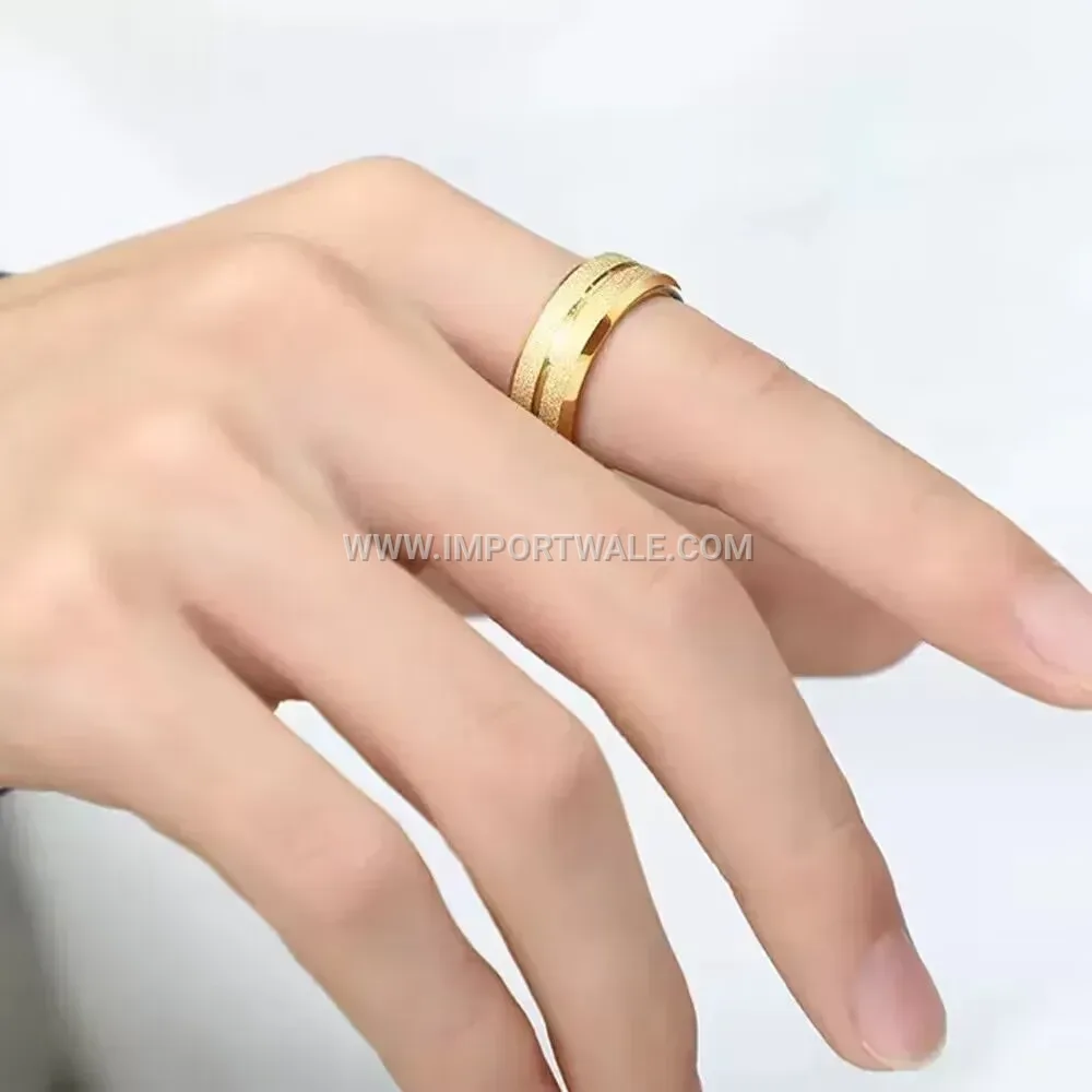 Beveled Matte Stainless Steel Band Ring