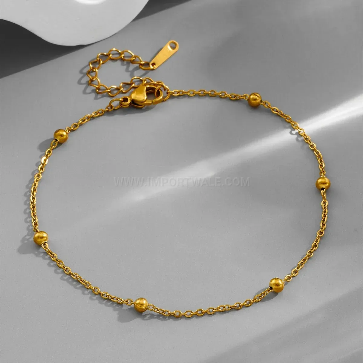 Stylish Rhinestone Curved Hollow Heart Stainless Steel Chain Anklet