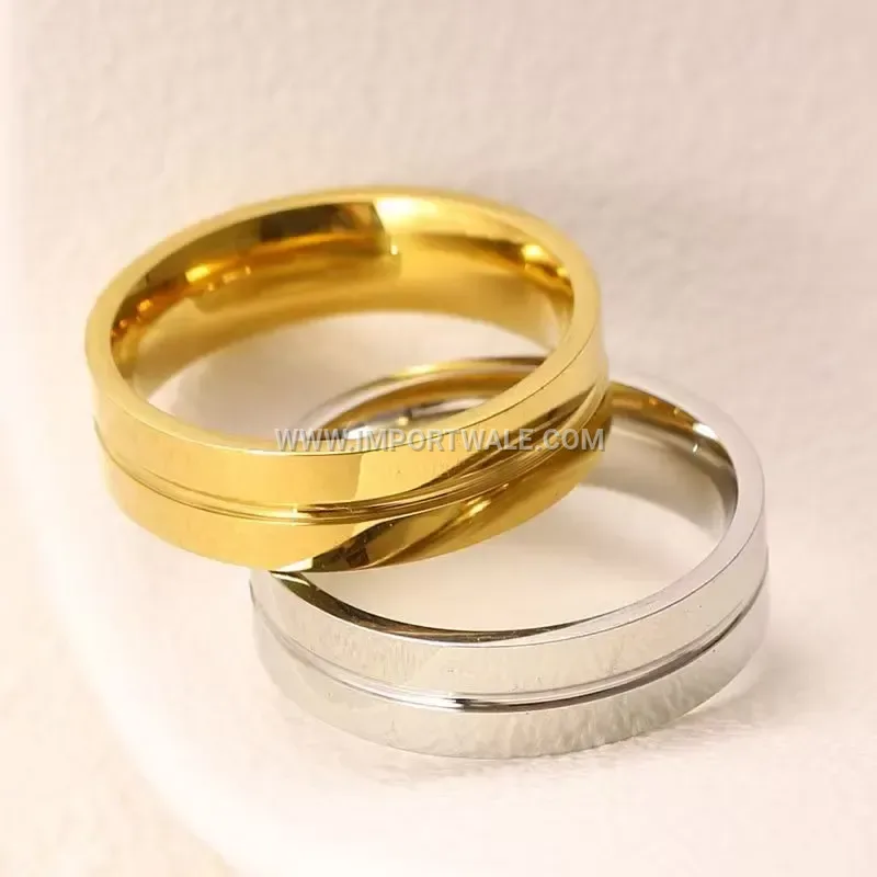 Minimalist Gold Plated Stainless Steel Wedding Band