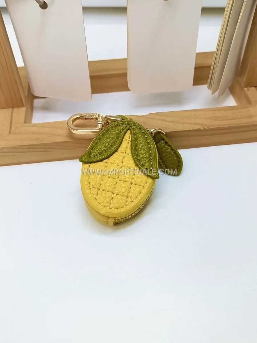 Fresh Fruit Pattern Litchi Texture Mini Coin Bag Charm