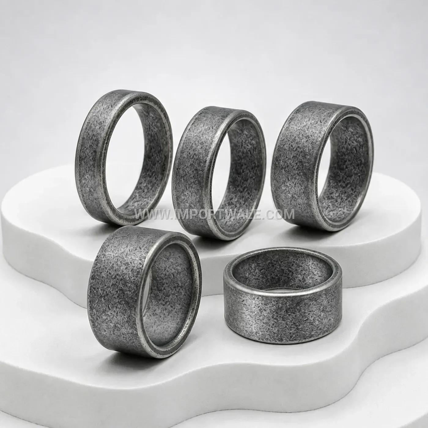 Minimalist Round Band Gothic Stainless Steel Couple Ring