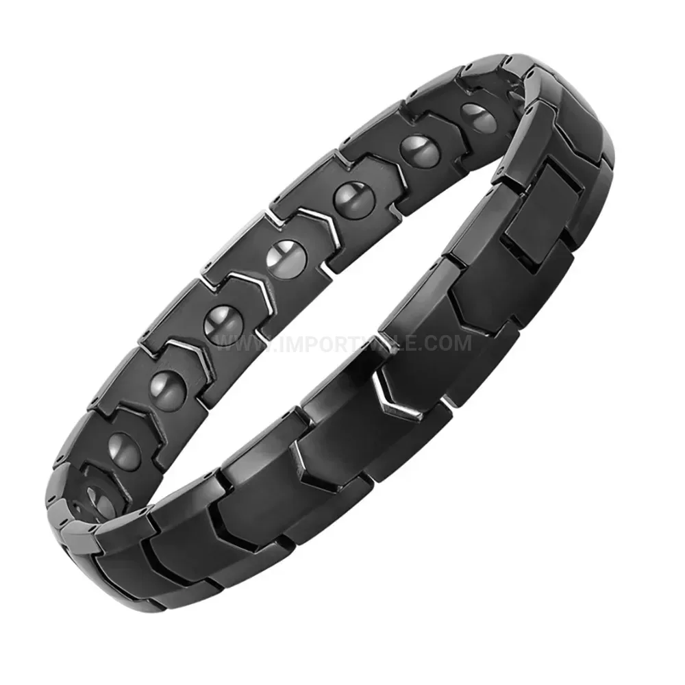 Men's Bold Stainless Steel Magnetic Band Bracelet