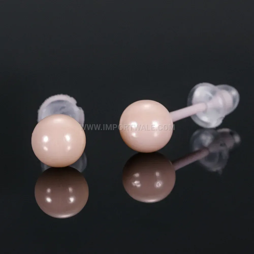 Minimalist Round Ceramic Stud Earrings With Stainless Steel Posts