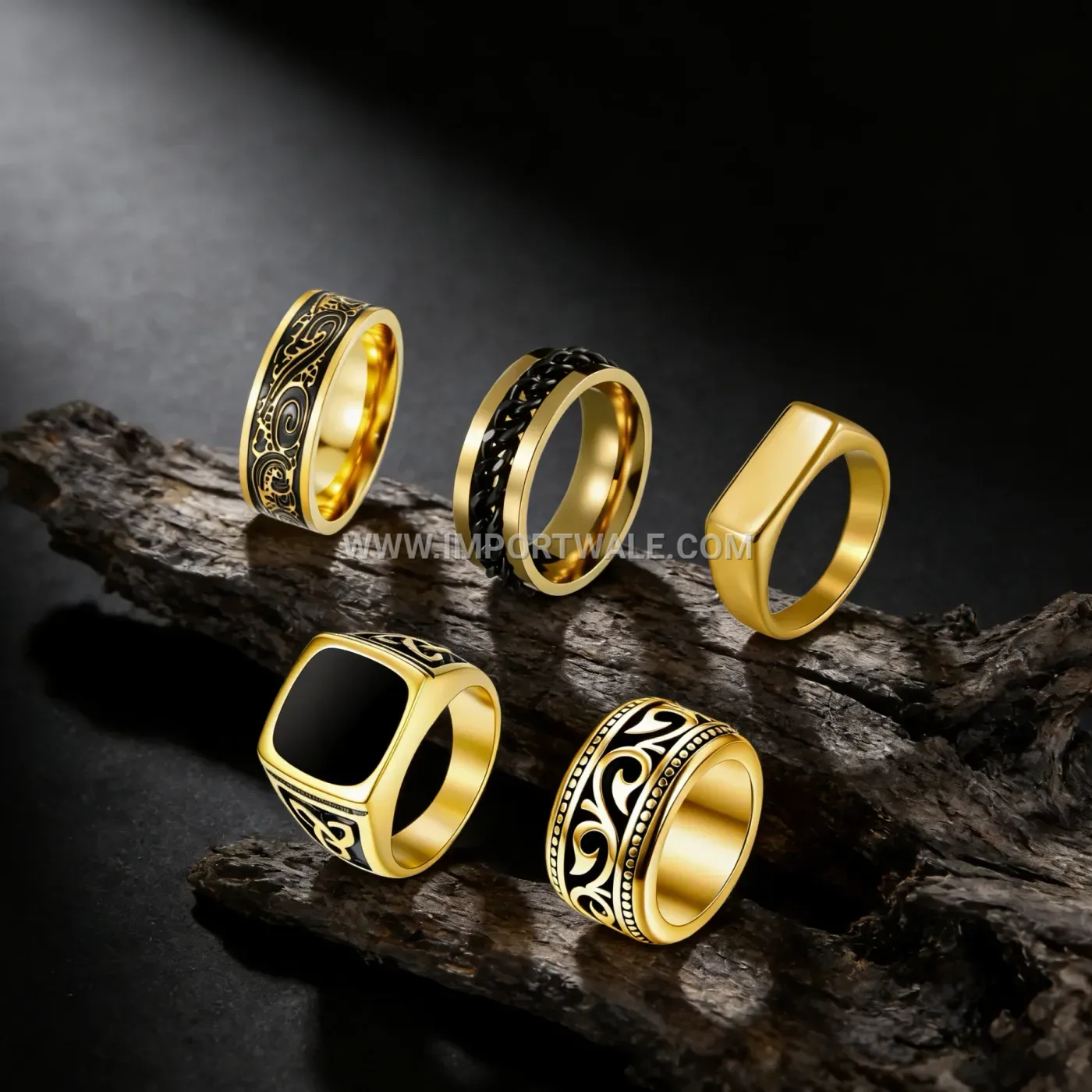 Geometric Electroplated Stainless Steel Band Ring