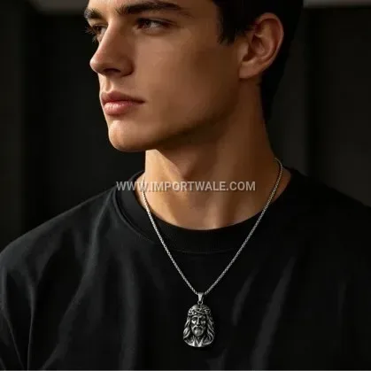 Minimalist Portrait Geometric Stainless Steel Pendant