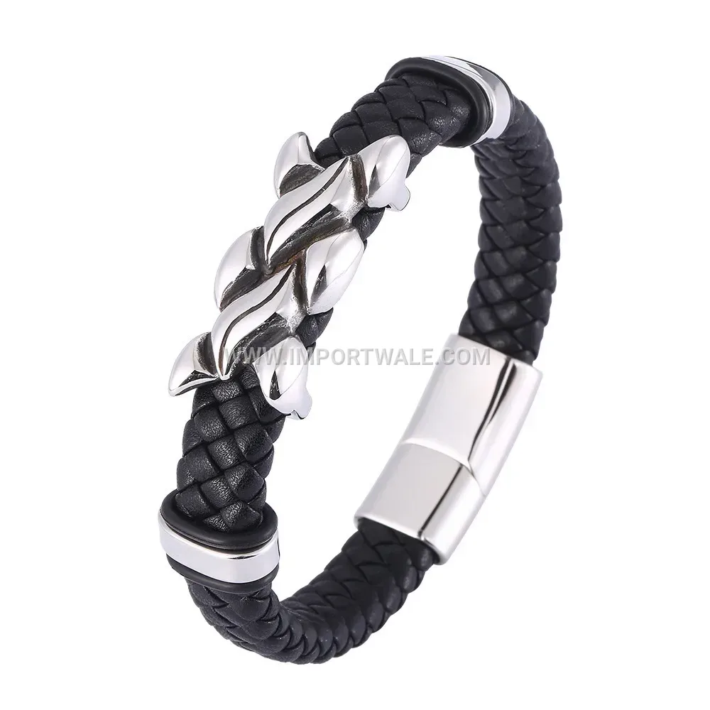 Sleek Geometric Titanium Steel Magnetic Bracelet for Men