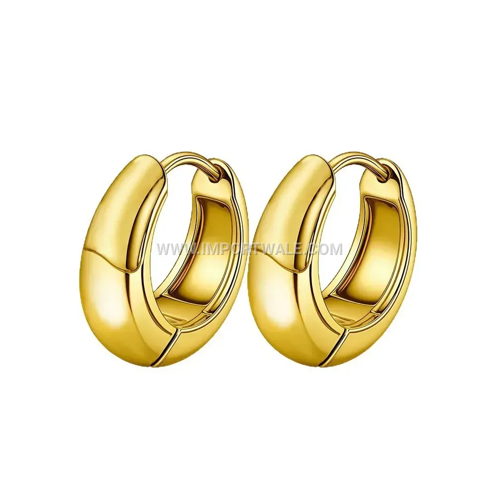 18K Gold Toned Water Drop Stainless Steel Drop Earrings