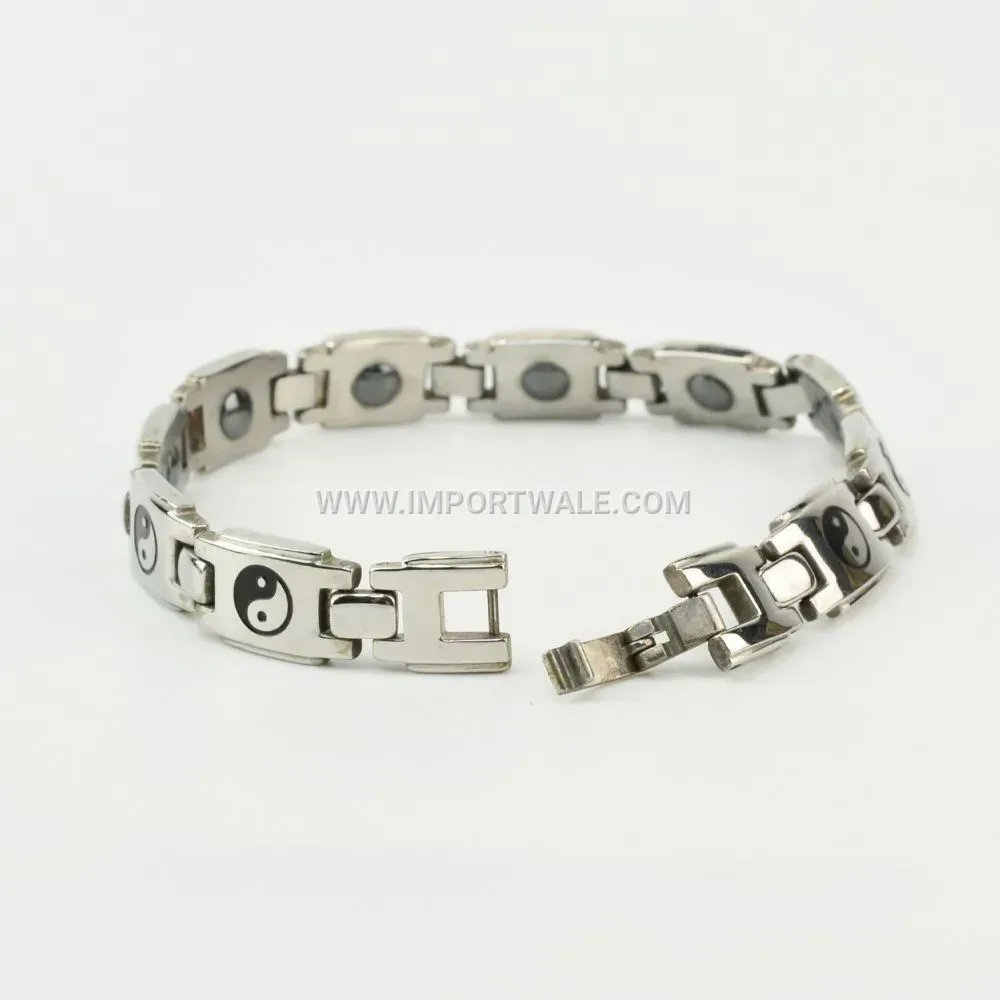 Bagua Motif Titanium Steel Magnetic Charm Bracelet