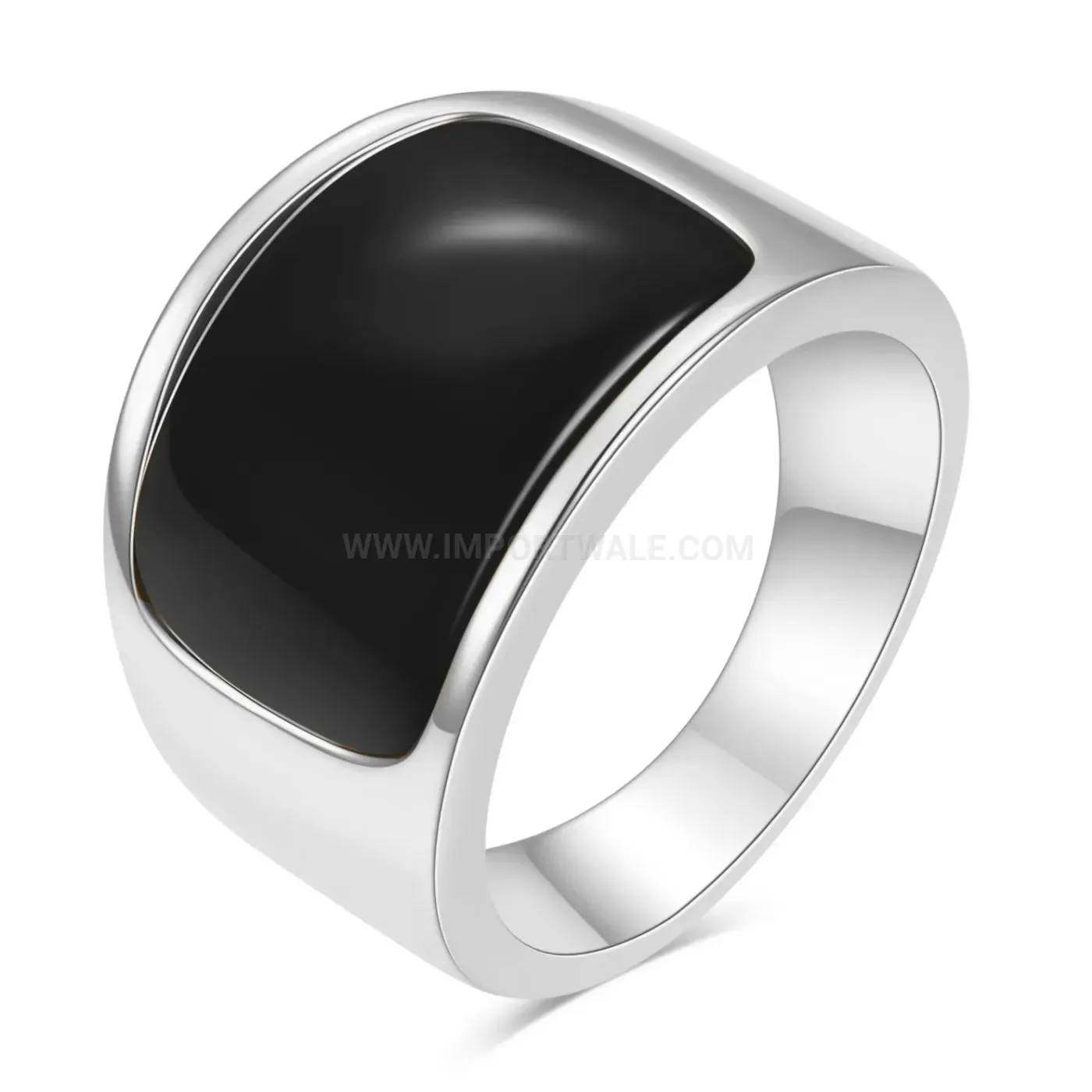Classic Cat Eye Gemstone Inset Stainless Steel Statement Ring