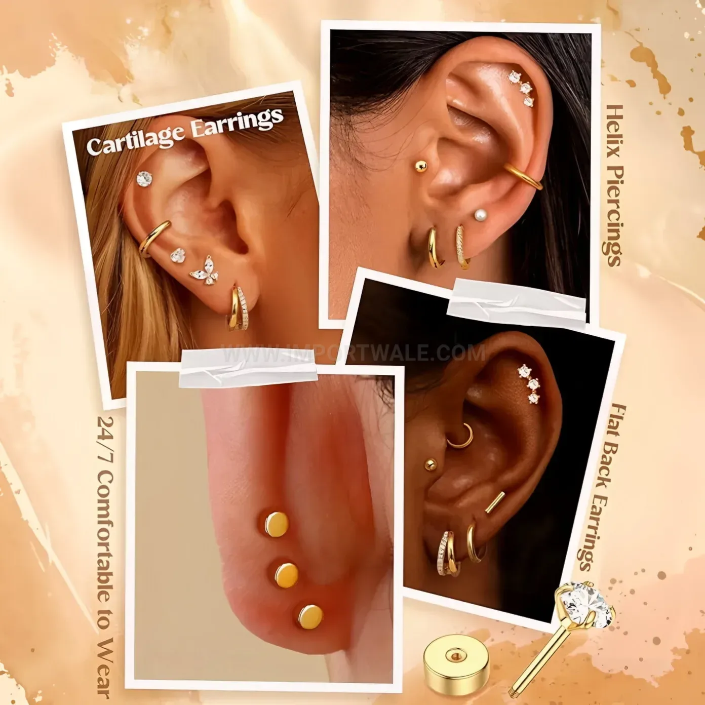 Chic Multicolor Stainless Steel Constellation Cartridge Piercing Stud Set