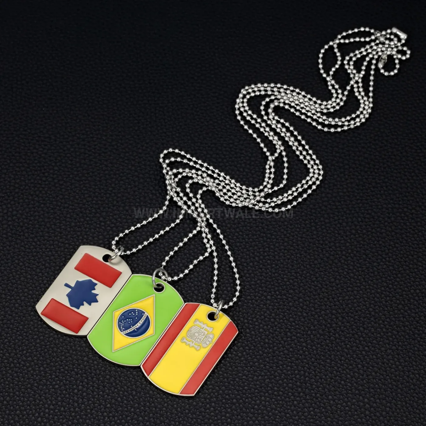 Stainless Steel American Flag Dog Tag Hip Hop Pendant