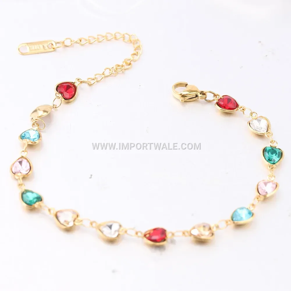 Candy Color Heart Necklace Bracelet and Earrings Jewelry Set