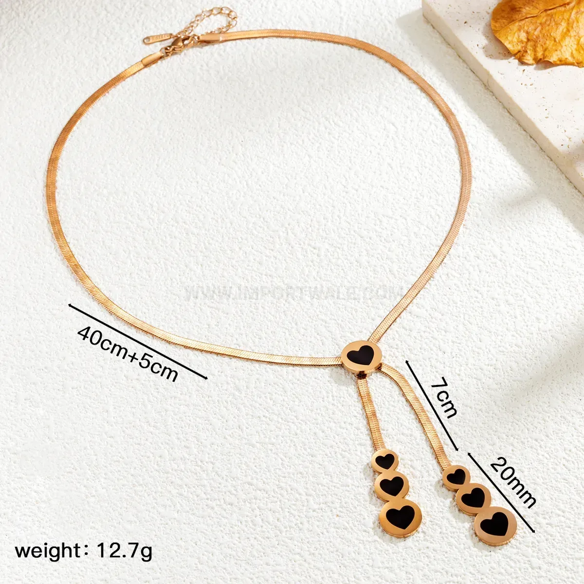 Trendy Minimalist Heart Pendant Rose Gold Titanium Steel Clavicle Chain Necklace