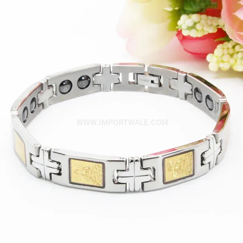 Chic Pure Titanium Bio Magnetic Couple Link Bracelet