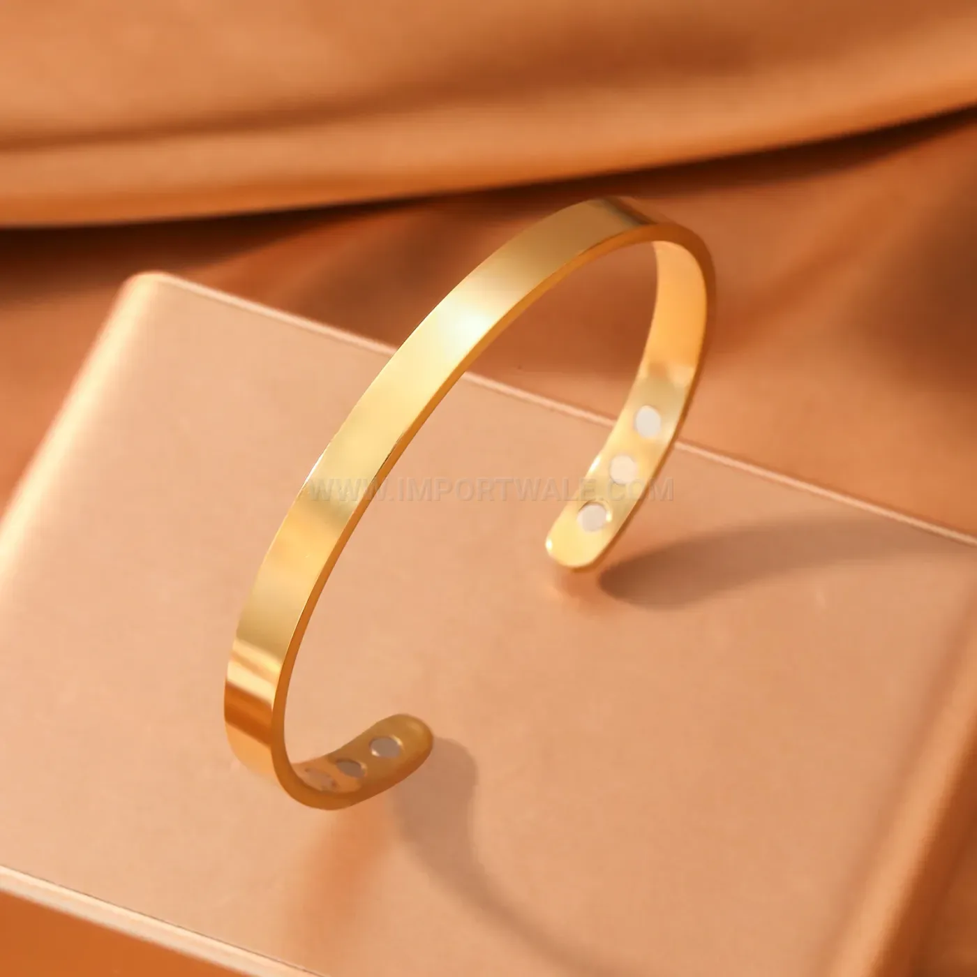Vintage Minimalist Stainless Steel Magnetic Therapy Cuff Bracelet And Ring