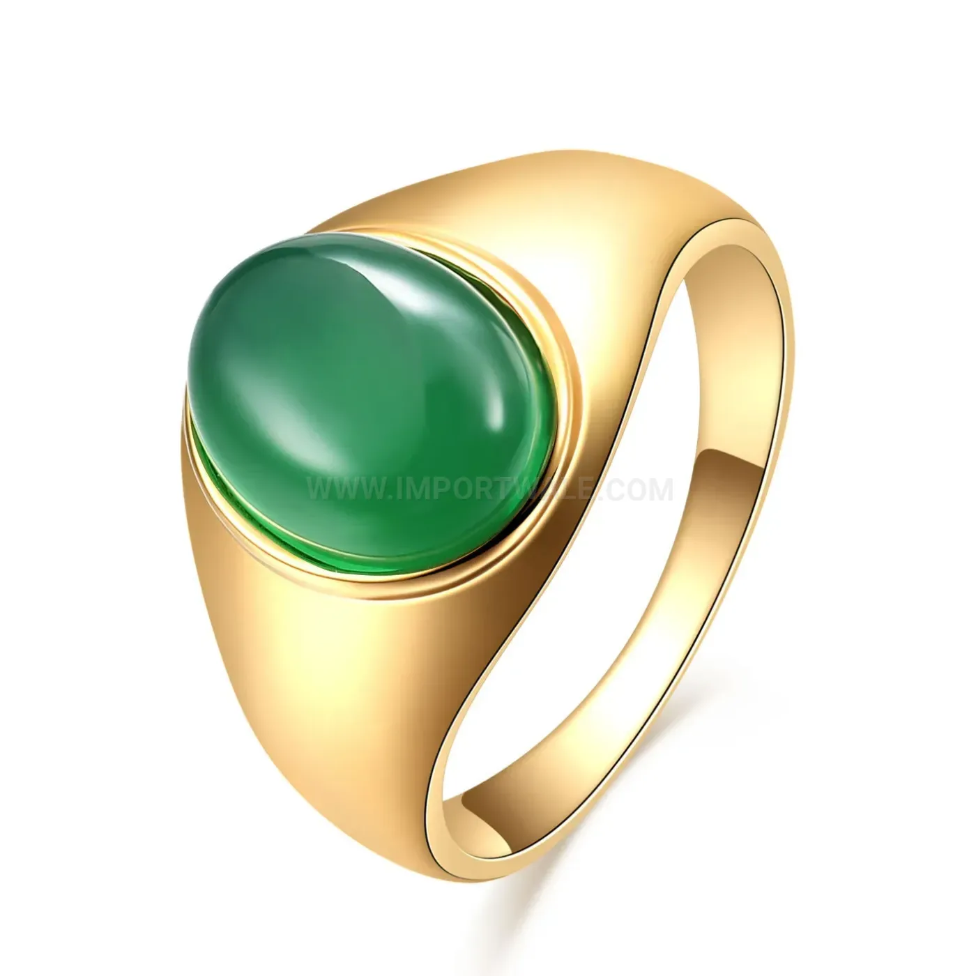 Premium Vintage Oval Gemstone Gold Plated Stainless Steel Ring