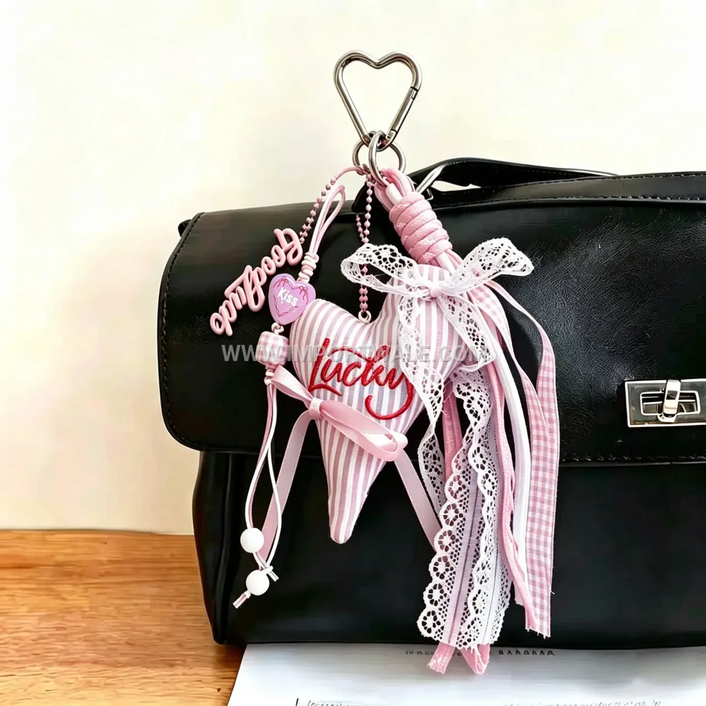 Embroidered Fabric Heart Bag Creative Key chains Keychain