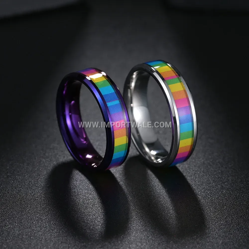 Minimalist Colorful Titanium Steel Band Ring